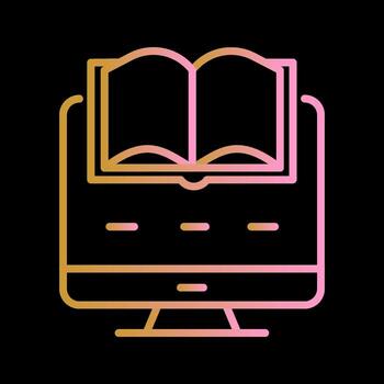 icono de vector de aprendizaje digital