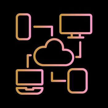 icono de vector de computación en la nube