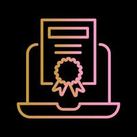 Online Certificate Vector Icon