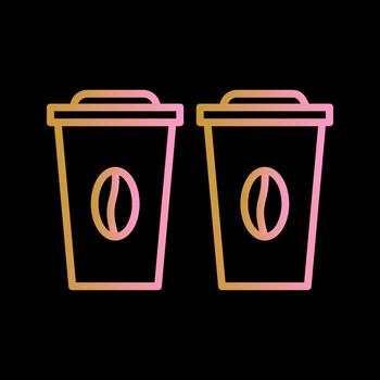 icono de vector de dos cafés