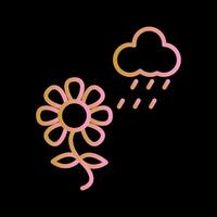 Flower with rain Vector Icon