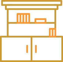 Cupboard with Shelves Vector Icon