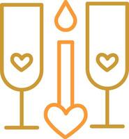 Two Glasses Romantic Vector Icon