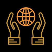 Globe Hand Vector Icon