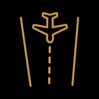 Plane on Runway Vector Icon