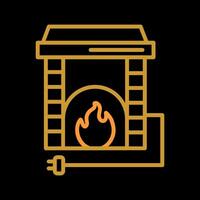 Electric Fireplace Vector Icon