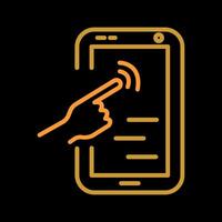 icono de vector de pantalla táctil