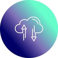 icono de vector de almacenamiento en la nube