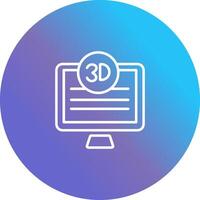 3d calidad pantalla vector icono