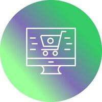 icono de vector de compras en línea