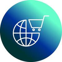 icono de vector de compras del mundo