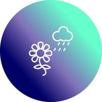 Flower with rain Vector Icon