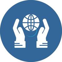 Globe Hand Vector Icon