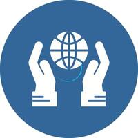 Globe Hand Vector Icon