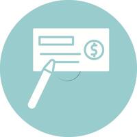 icono de vector de cheque de escritura