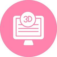 3d calidad pantalla vector icono