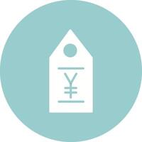 icono de vector de etiqueta de yen