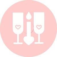 icono de vector romántico de dos vasos