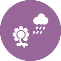 Flower with rain Vector Icon