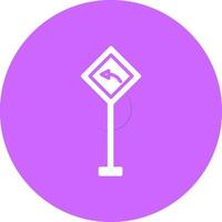Left Turn Ahead Vector Icon