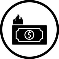 Dollar on Fire Vector Icon