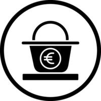 icono de vector de cesta de euro