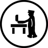 Guard Checking Briefcase Vector Icon