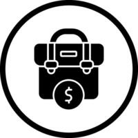 icono de vector de maletín de dólar