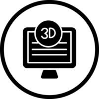 3d calidad pantalla vector icono