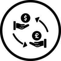 icono de vector de dólar a libra