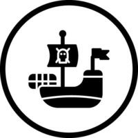 icono de vector de barco pirata