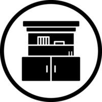 Cupboard with Shelves Vector Icon