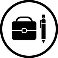 Briefcase and Pen Vector Icon