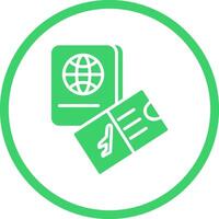 Ticket and Passport Vector Icon