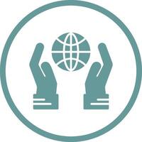 Globe Hand Vector Icon