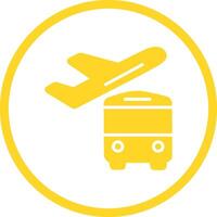 Bus on Airport Vector Icon