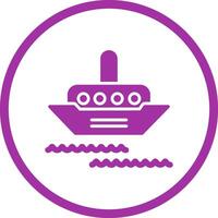 icono de vector de barco de vapor