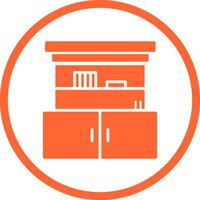 Cupboard with Shelves Vector Icon