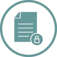 icono de vector de documento privado