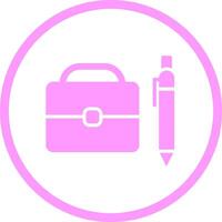 Briefcase and Pen Vector Icon