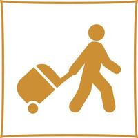 Walking with Luggage Vector Icon