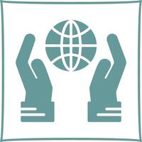 Globe Hand Vector Icon