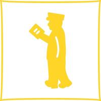 Guard Checking Passport Vector Icon