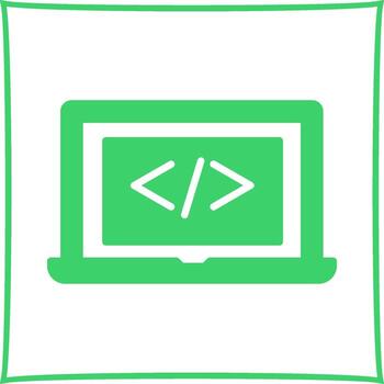 codificación computadora vector icono