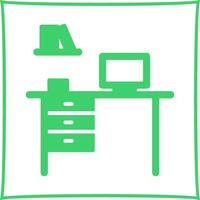 Office Desk Vector Icon