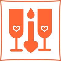 Two Glasses Romantic Vector Icon