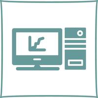 Graph Line Screen Vector Icon