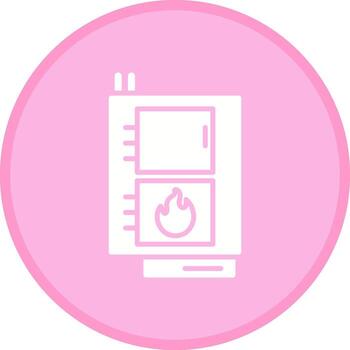 icono de vector de caldera de combustible sólido