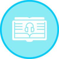 icono de vector de libro de audio