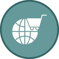 icono de vector de compras del mundo